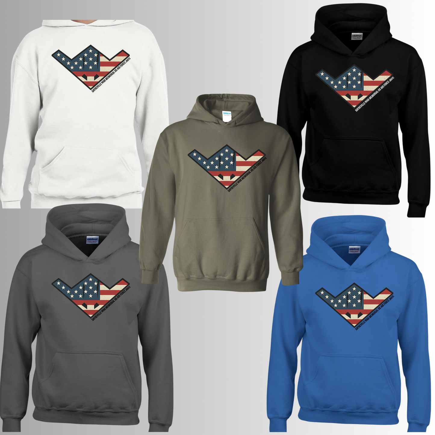 004 - JROTC - fighter jet (red/white/blue) Design - Tee-shirt - Crewneck or Hooded Sweatshirt