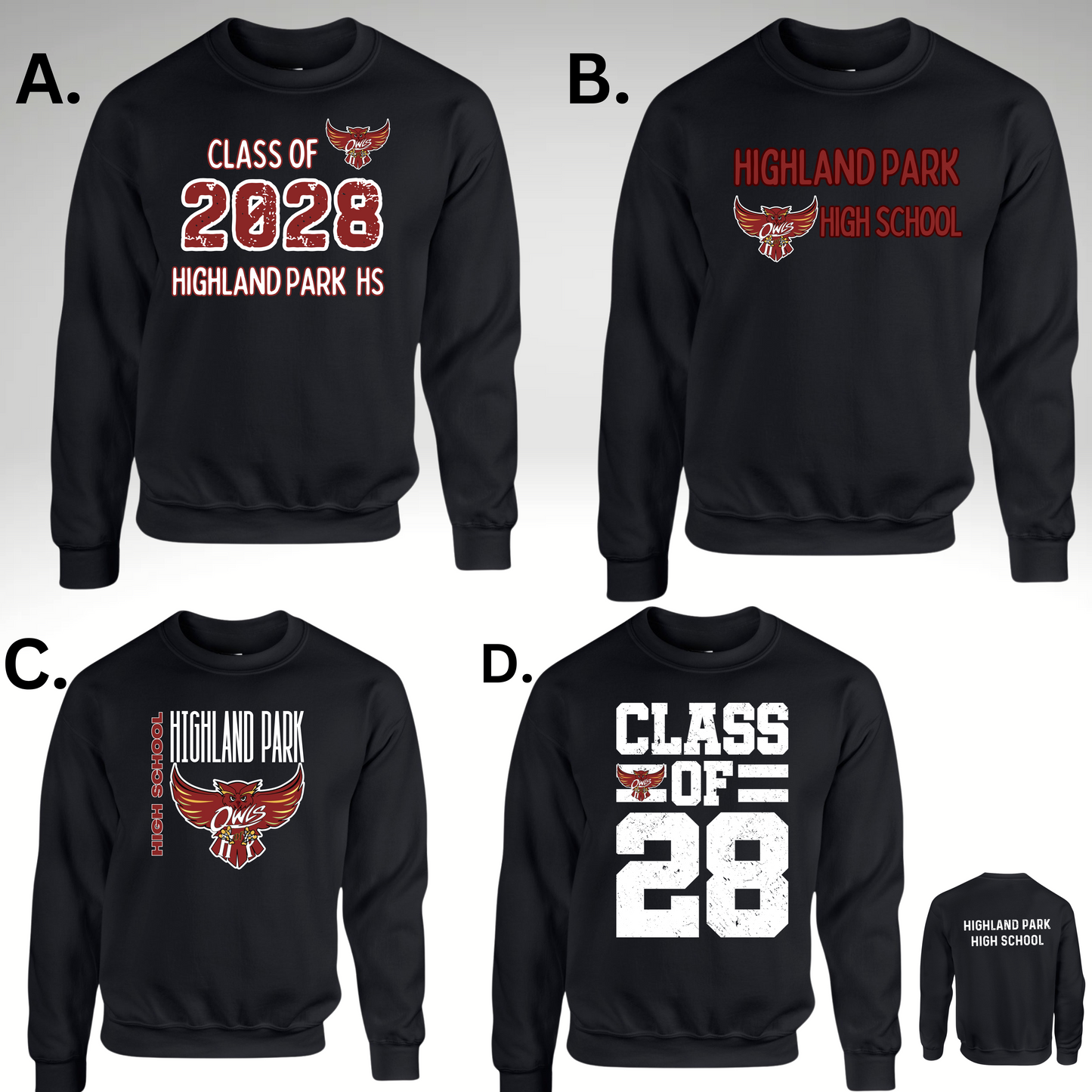 HPHS 008- Crew Neck Sweatshirt - Fleece/Cotton/Poly Blend Unisex - BLACK