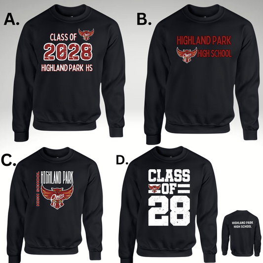 HPHS 008- Crew Neck Sweatshirt - Fleece/Cotton/Poly Blend Unisex - BLACK