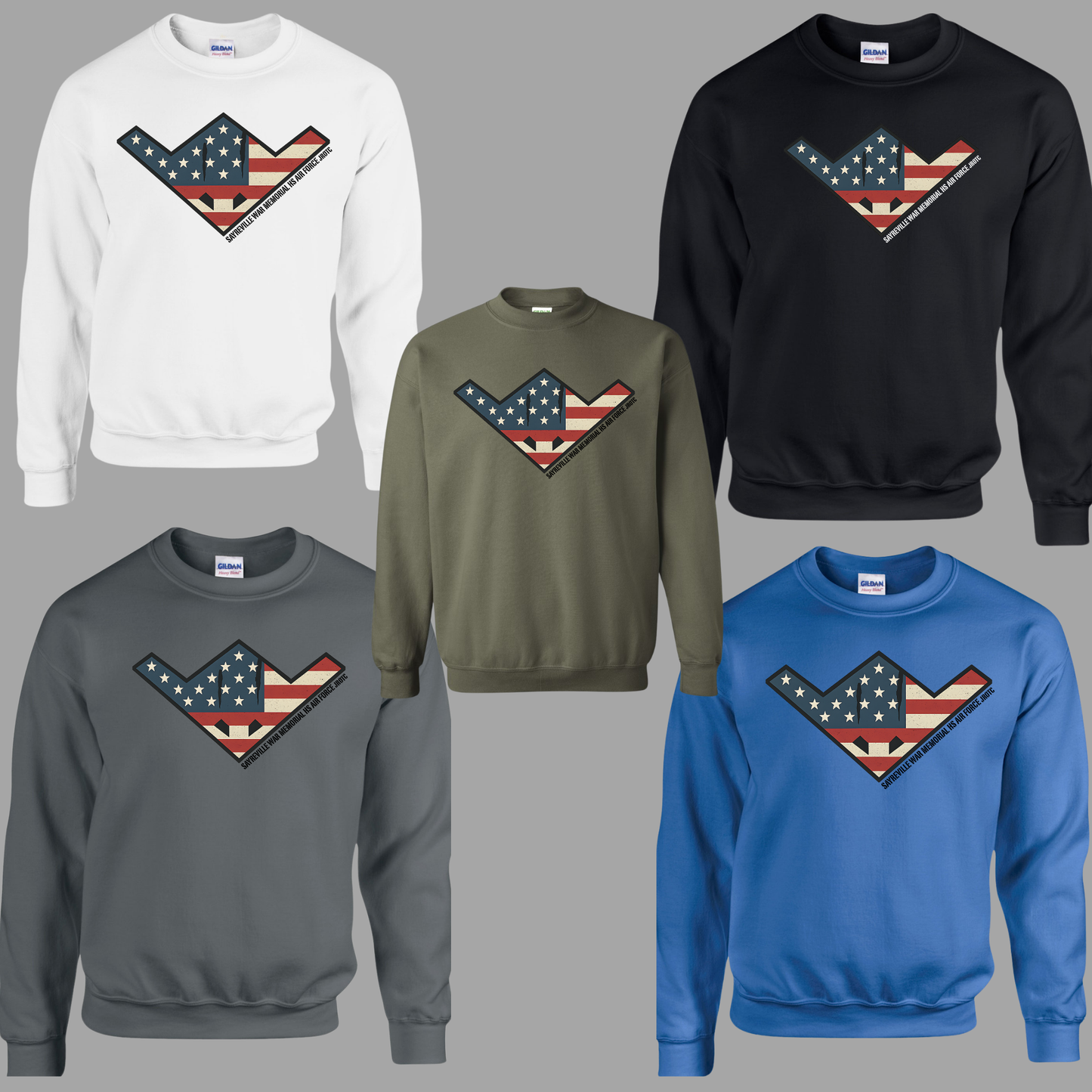 004 - JROTC - fighter jet (red/white/blue) Design - Tee-shirt - Crewneck or Hooded Sweatshirt
