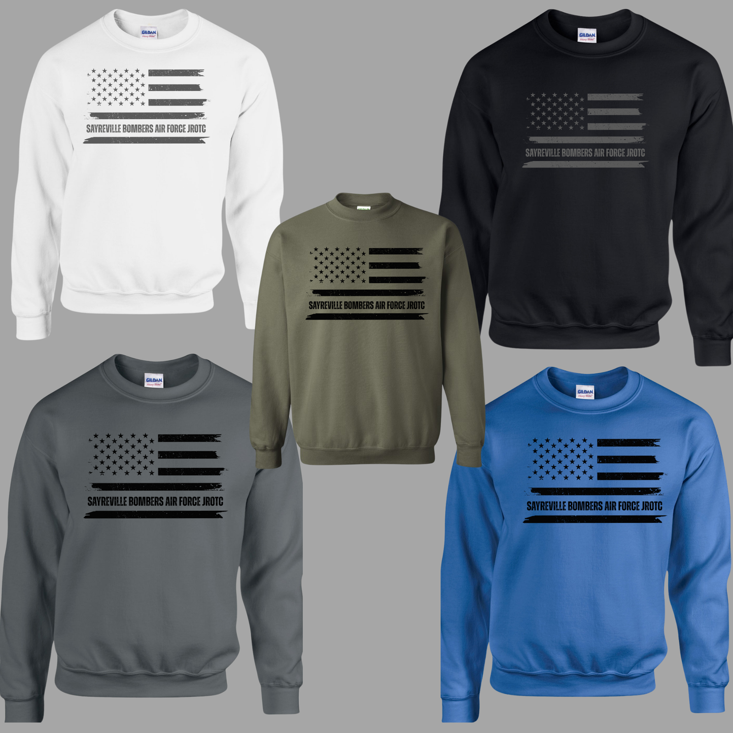 001 - JROTC - FLAG Design - Tee-shirt - Crewneck or Hooded Sweatshirt
