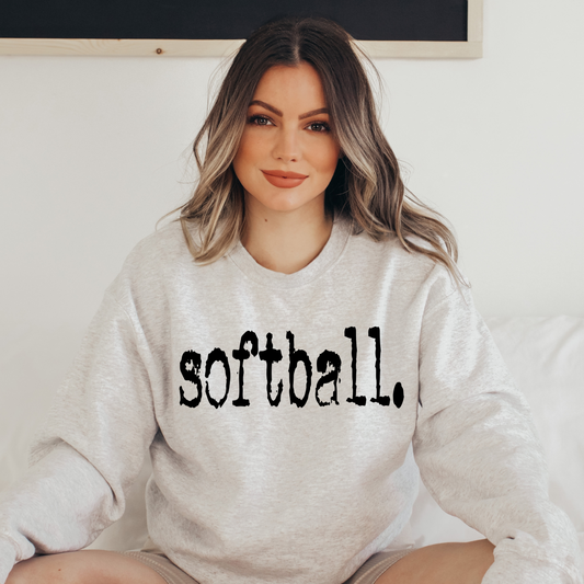 BB 037- Softball.  Fleece Crewneck Sweatshirt (YOUTH & ADULT)