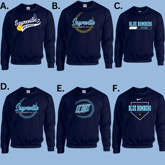 BB 017 - ADULT - Crewneck Sweatshirt - Cotton/Fleece Blend - NAVY BLUE