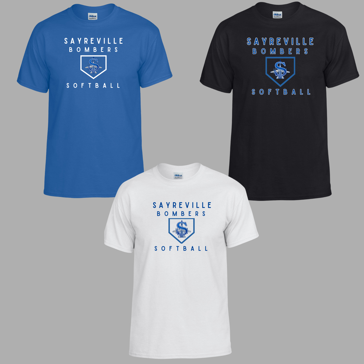 Softball 001 - Sayreville Bombers Softball -Tee-Shirt