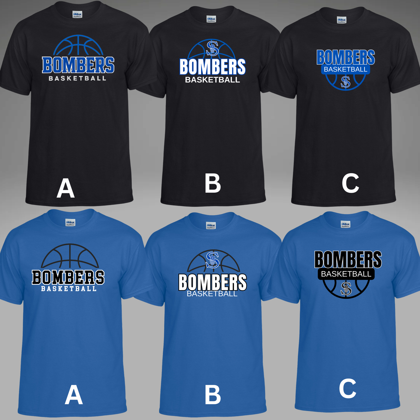 BGB 001 - Sayreville Bombers Girls Basketball - Tee shirt options