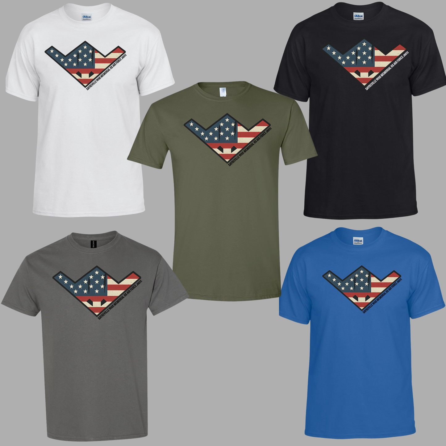 004 - JROTC - fighter jet (red/white/blue) Design - Tee-shirt - Crewneck or Hooded Sweatshirt