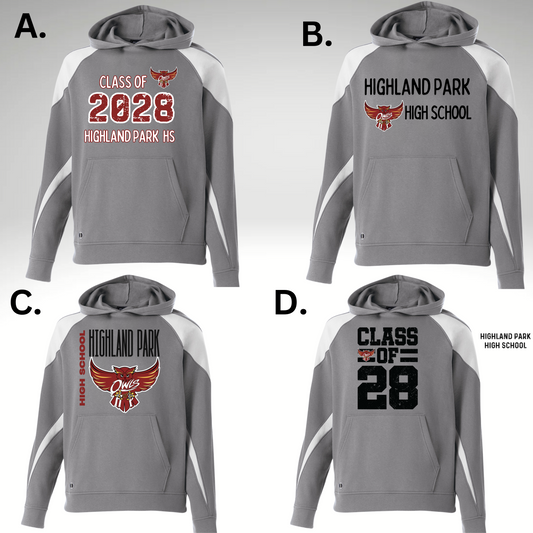 HPHS 014 - Holloway Hooded Sweatshirt - Fleece/Heavy Blend - Unisex - Grey and White