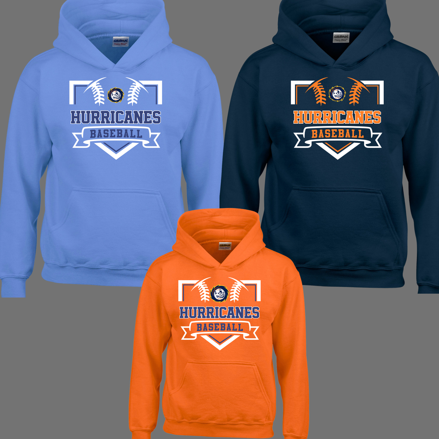 Hurricanes - Hurricanes Baseball Home Plate - Fleece Hooded Sweatshirt
