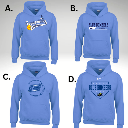 BB 008 - YOUTH - Unisex Fleece Hooded Sweatshirt - Carolina Blue