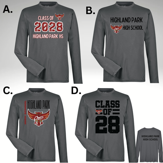 HPHS 005 - Team 365 Unisex LONG SLEEVE - Performance Shirt (Dri Fit) Charcoal Gray