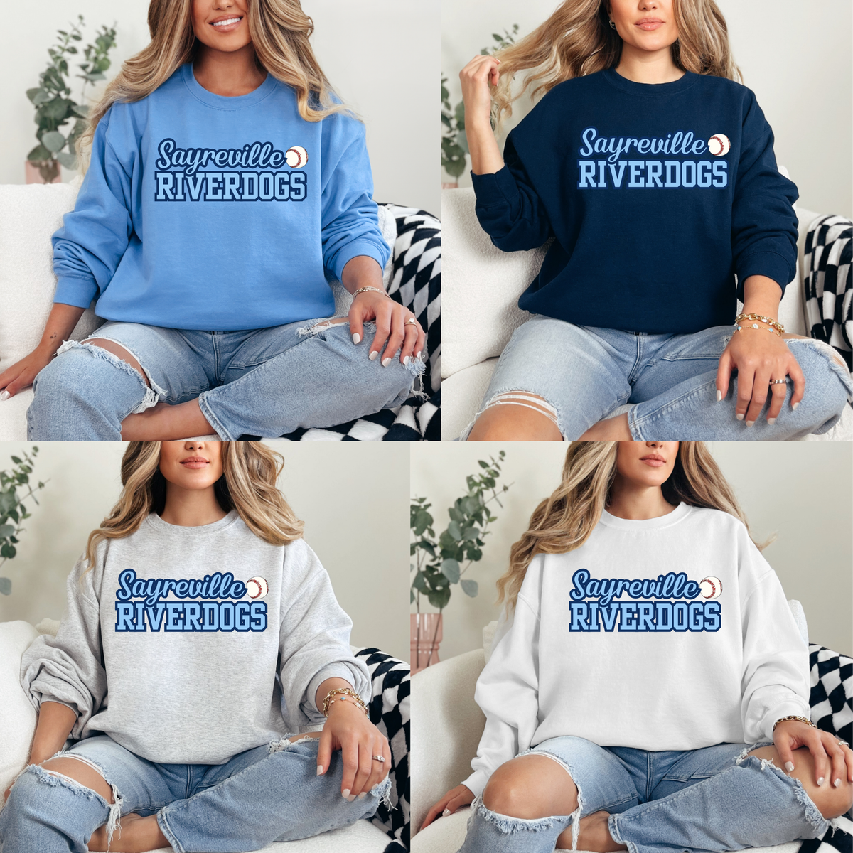 8U Riverdogs - Riverdogs Script Design -Tee Shirt, Crew neck Sweatshirt, or Hooded Sweatshirt