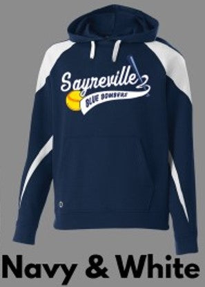 Adult & Youth - Cotton\Poly Blend hooded Sweatshirt - NAVY & WHITE