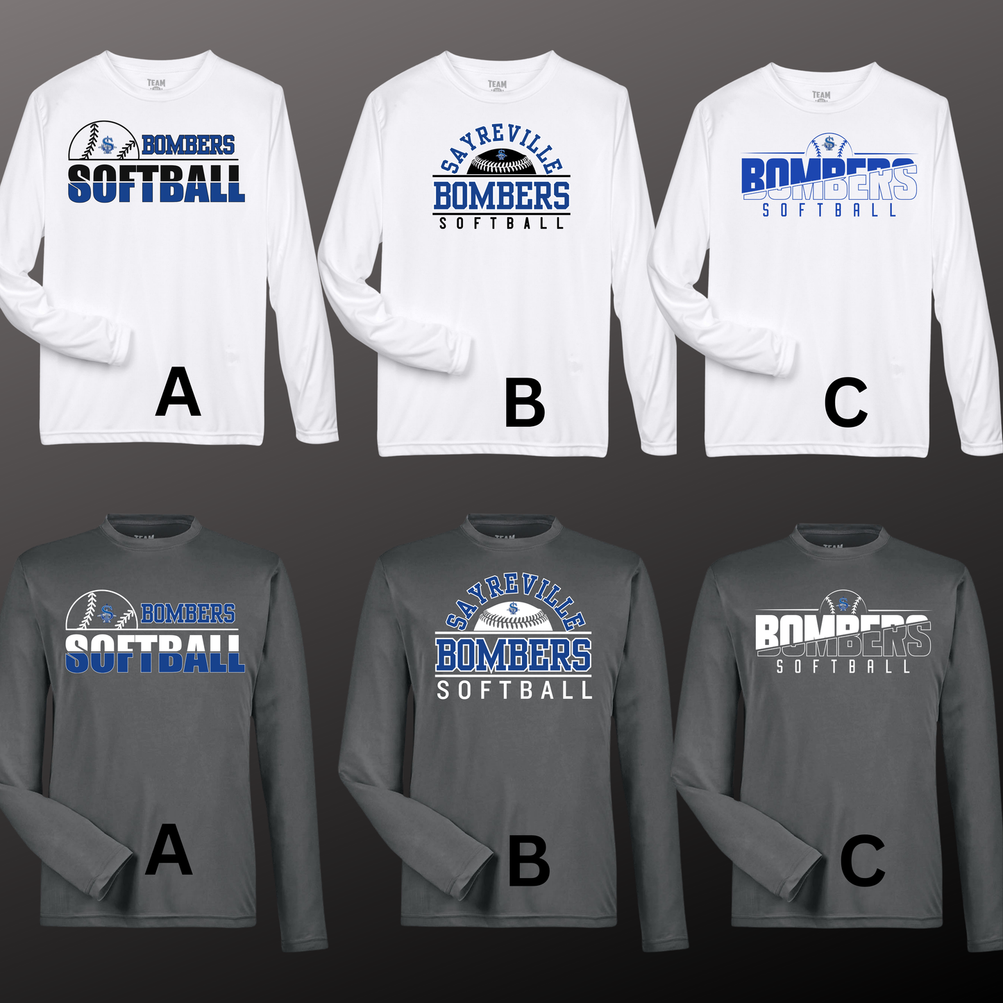 Softball 004 -Adult & Youth Unisex Performance Long Sleeve Shirt (Dri Fit)