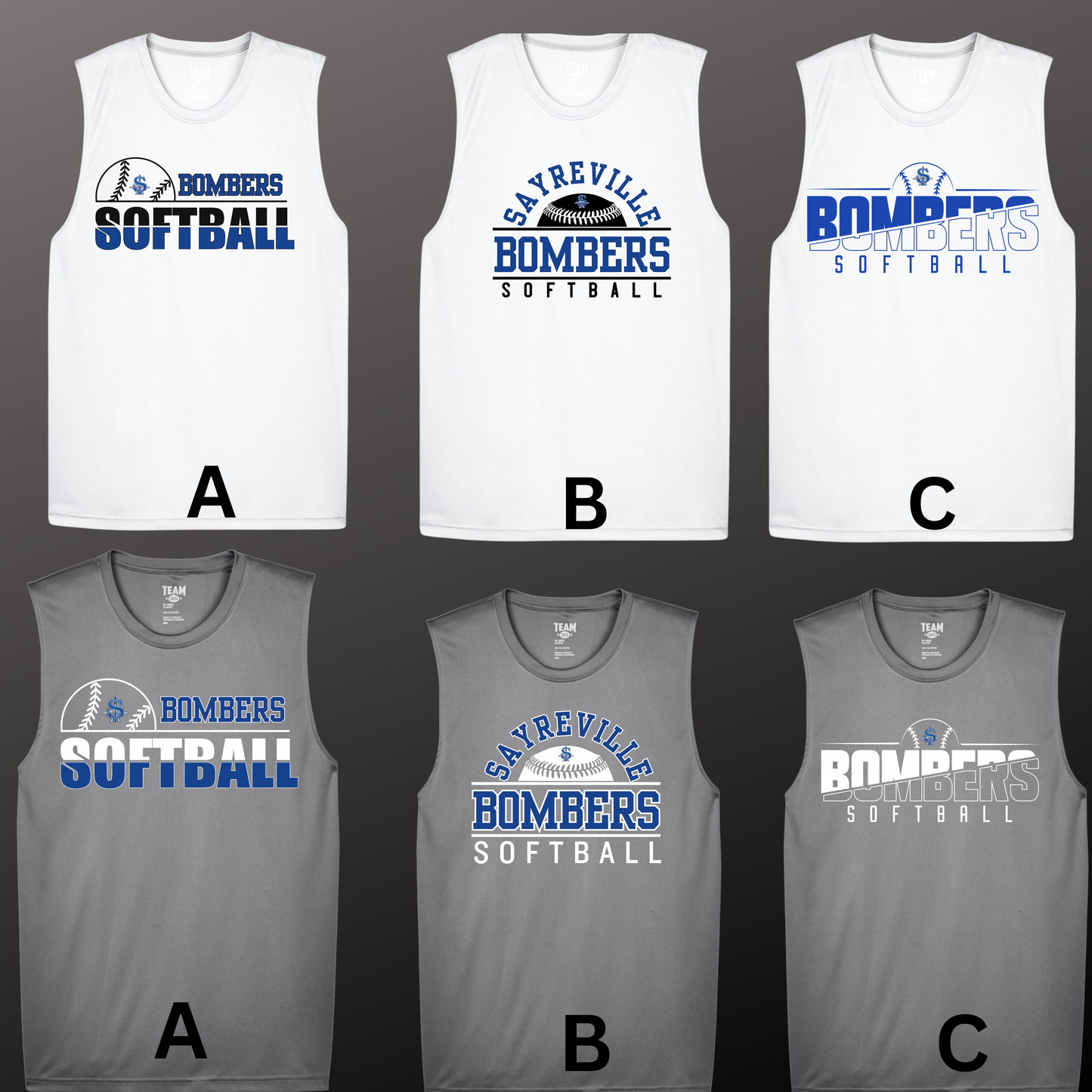 Softball 013 - Men's Performance Tank Top - Dri Fit - Black, Charcoal Gray or Royal Blue