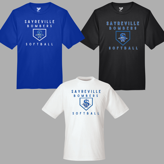 Softball 008 - Sayreville Bombers Softball - Team 365 Unisex Performance T-Shirt (Dri Fit)