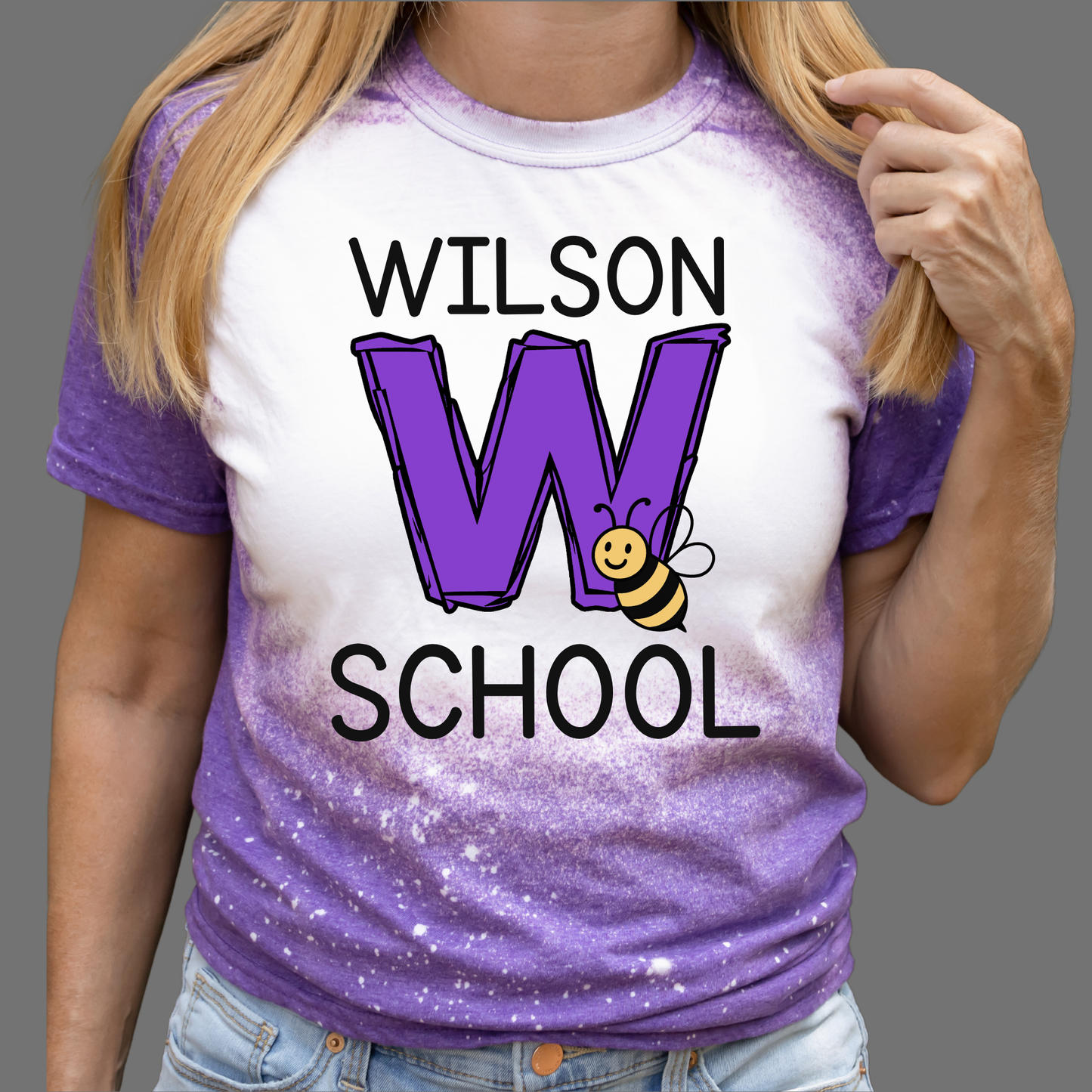 Wilson 013 - Bleached Heather Purple - Wilson W School Tee shirt