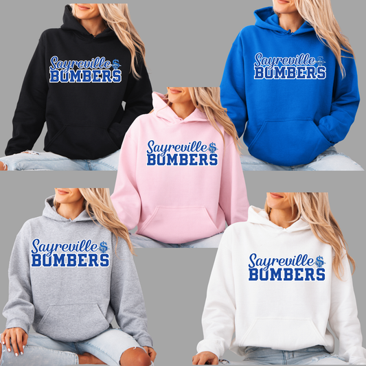 Wrestling 014 - SAYREVILLE BOMBERS (script) -  Tee- Shirt - Crewneck Sweatshirt or Hooded Sweatshirt