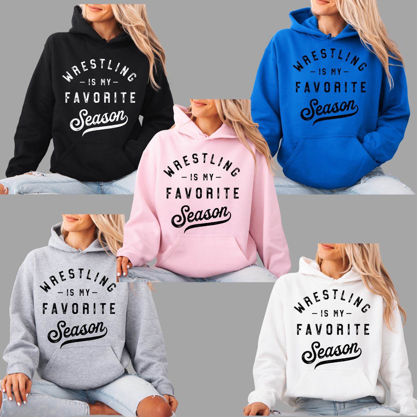 Wrestling 021 - My Favorite Season Wrestling - Tee- Shirt - Crewneck Sweatshirt or Hooded Sweatshirt