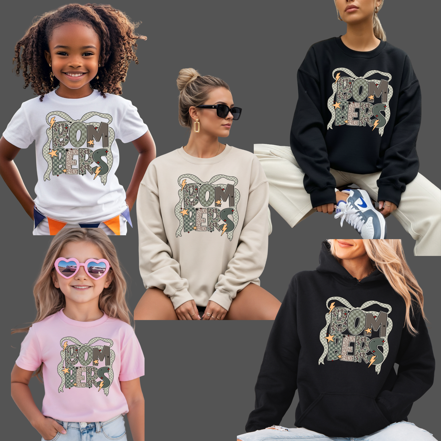 Wrestling 031- BOMBERS BOW CAMO -- Tee- Shirt - Crewneck Sweatshirt or Hooded Sweatshirt