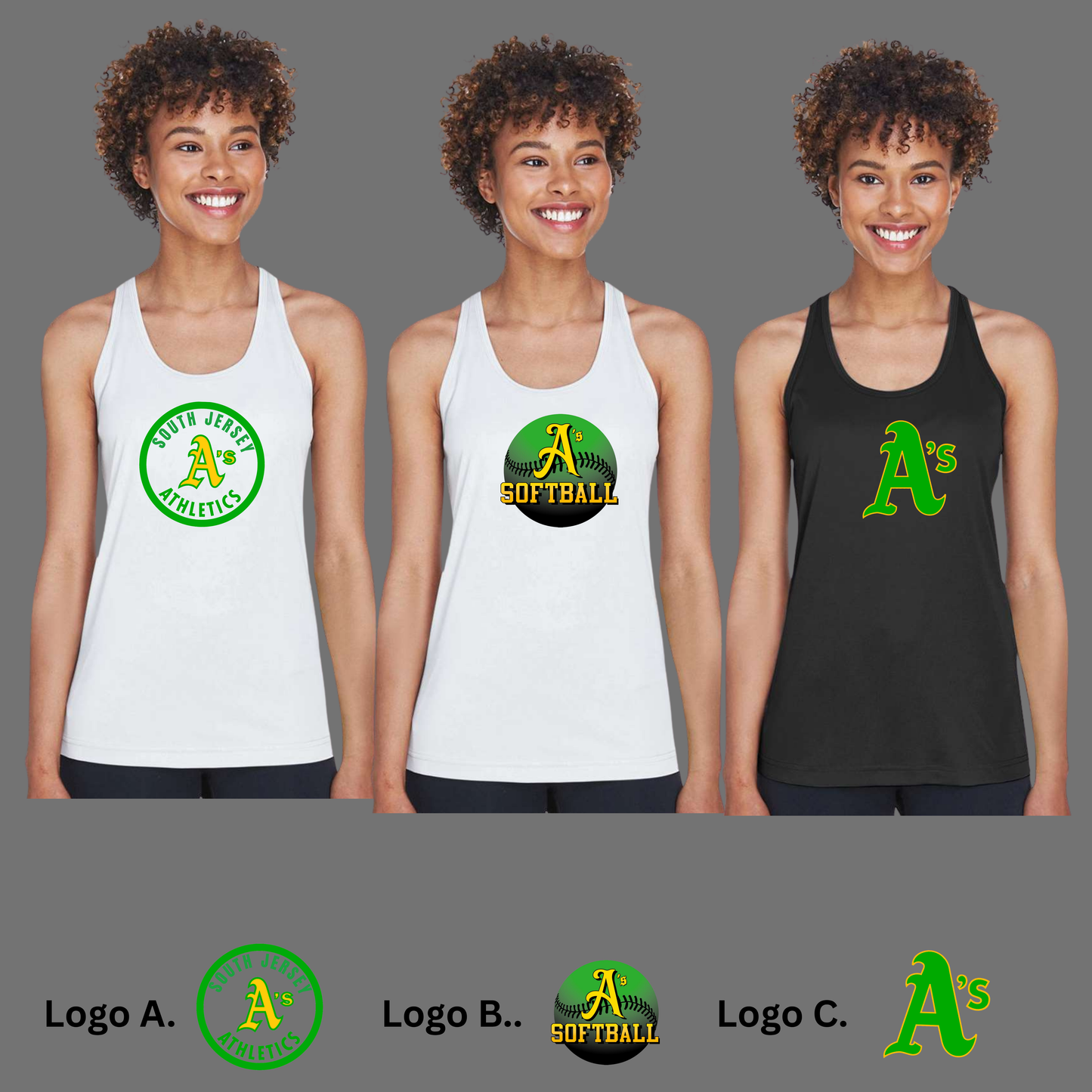 South Jersey A's Softball 010 -Women's Performance Tank tops