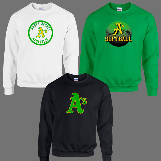 South Jersey A's Softball 003 - Soft Style Fleece - Crew Neck Sweatshirt