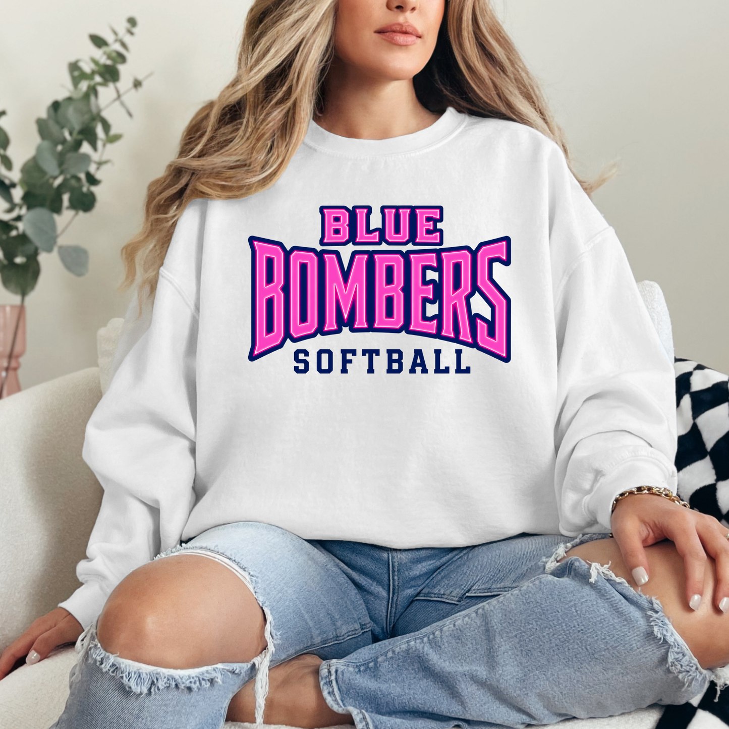 Blue Bombers 003 - Fleece Crew Neck Sweatshirt