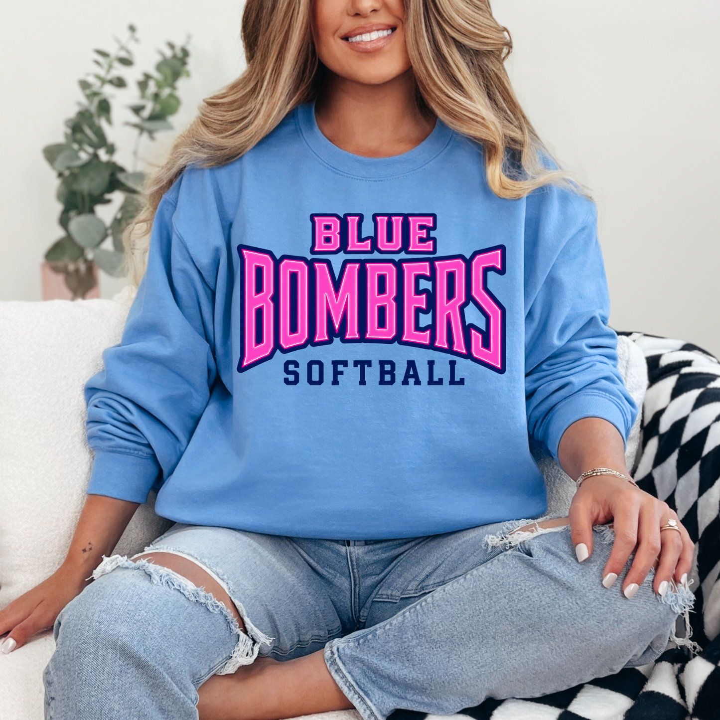 Blue Bombers 003 - Fleece Crew Neck Sweatshirt