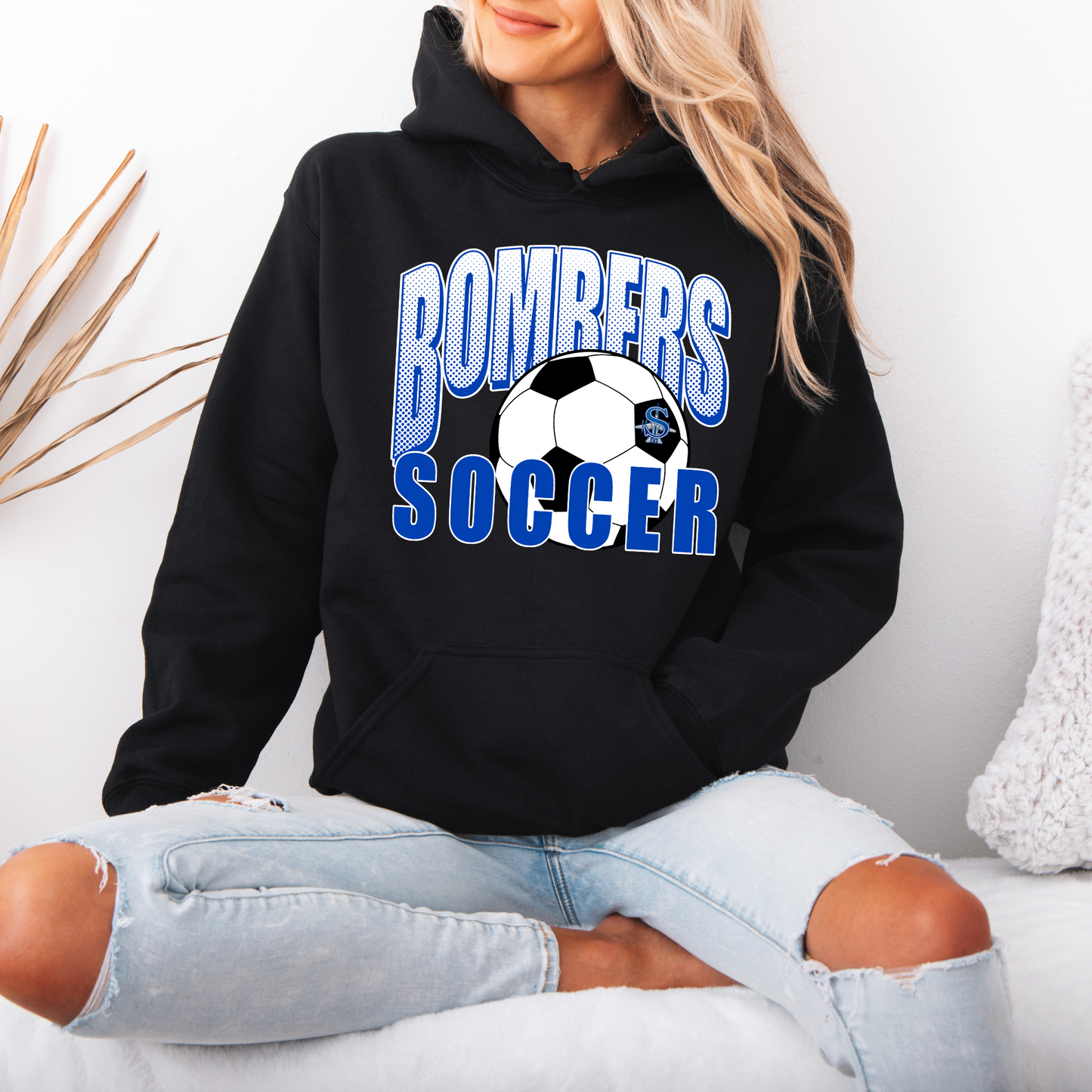 Soccer 014 -BOMBERS SOCCER Soccerball -Fleece Hooded Sweatshirt