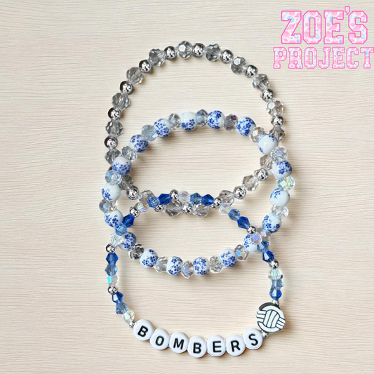 Volleyball 022 - Bombers Bracelet Stacks - Zoe's Project