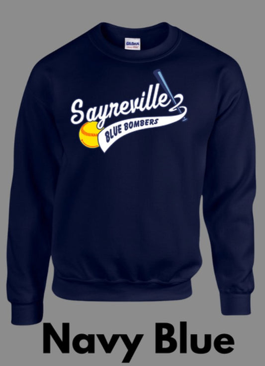 Adult & Youth - Cotton/Poly Blend Crew Neck Sweatshirt - NAVY BLUE