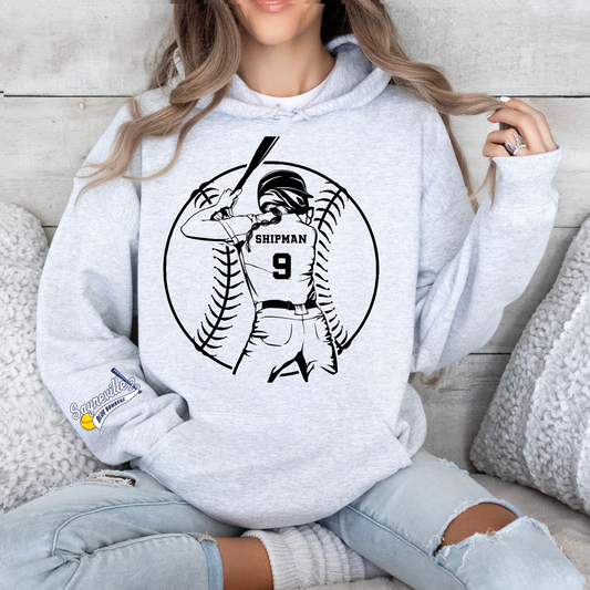 BB 048 - Customized Softball Hooded Sweatshirt -   Fleece Hooded Sweatshirt (YOUTH & ADULT)