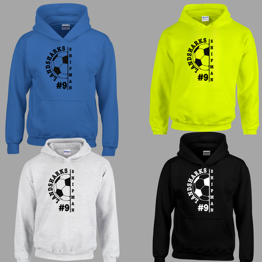 Sayreville AA Soccer Landshark 030 - Landshark CUSTOMIZED HOODED Sweatshirt
