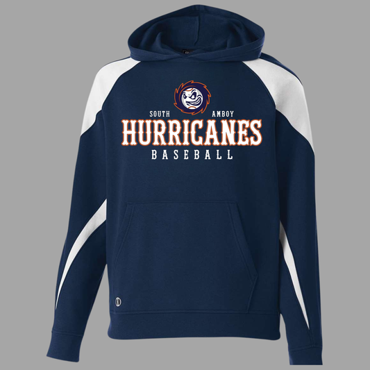 Hurricanes 010 - Holloway Fleece Color Block Hooded Sweatshirt