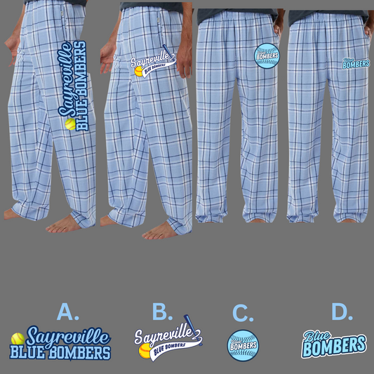 Blue Bombers 024 -Fleece PJ Pants Unisex youth and adult - Boxcraft