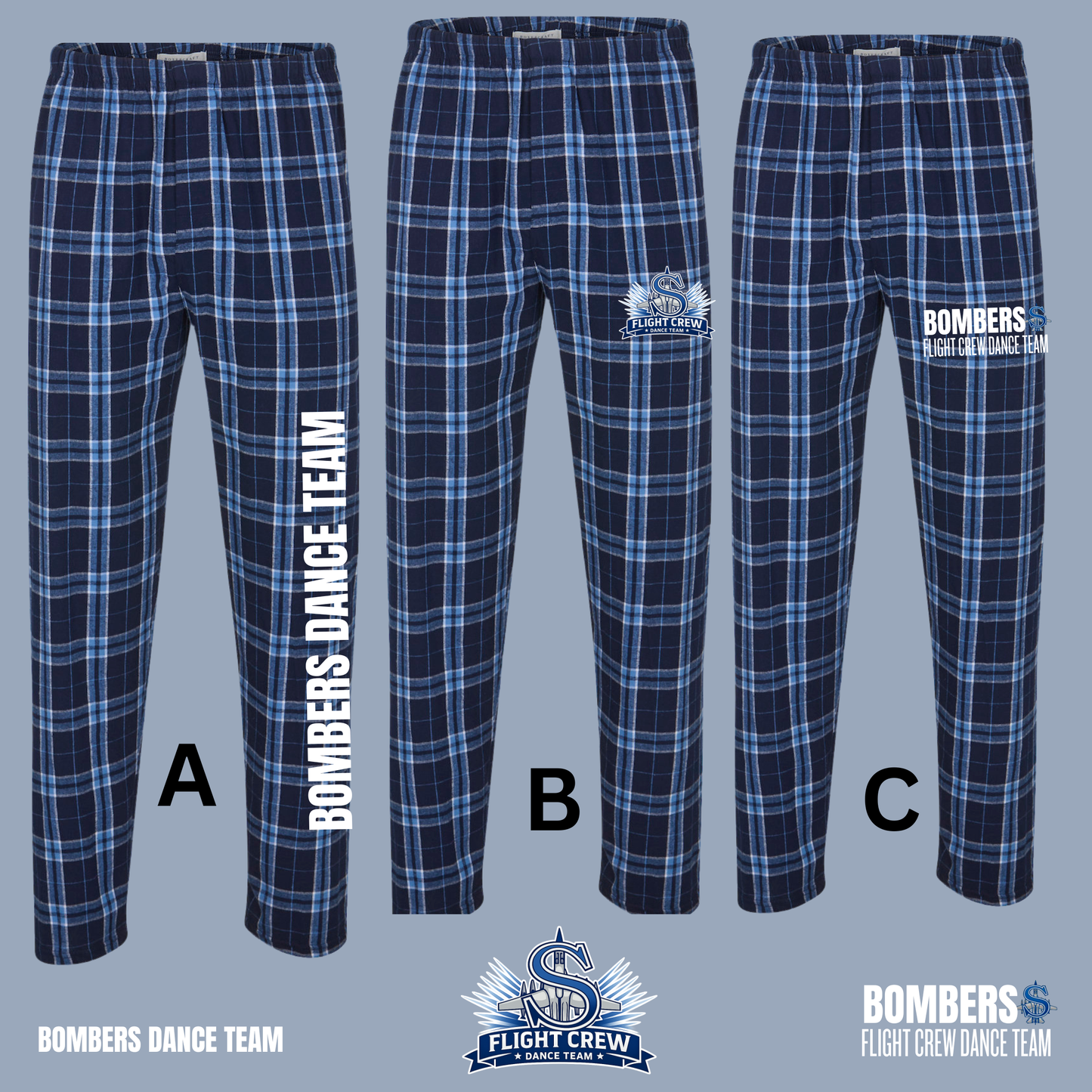 Flight Crew Dance Team 007 - Box craft Flannel PJ Pants with Pockets
