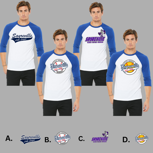 SLL - 3/4 sleeve Royal Blue and White shirt