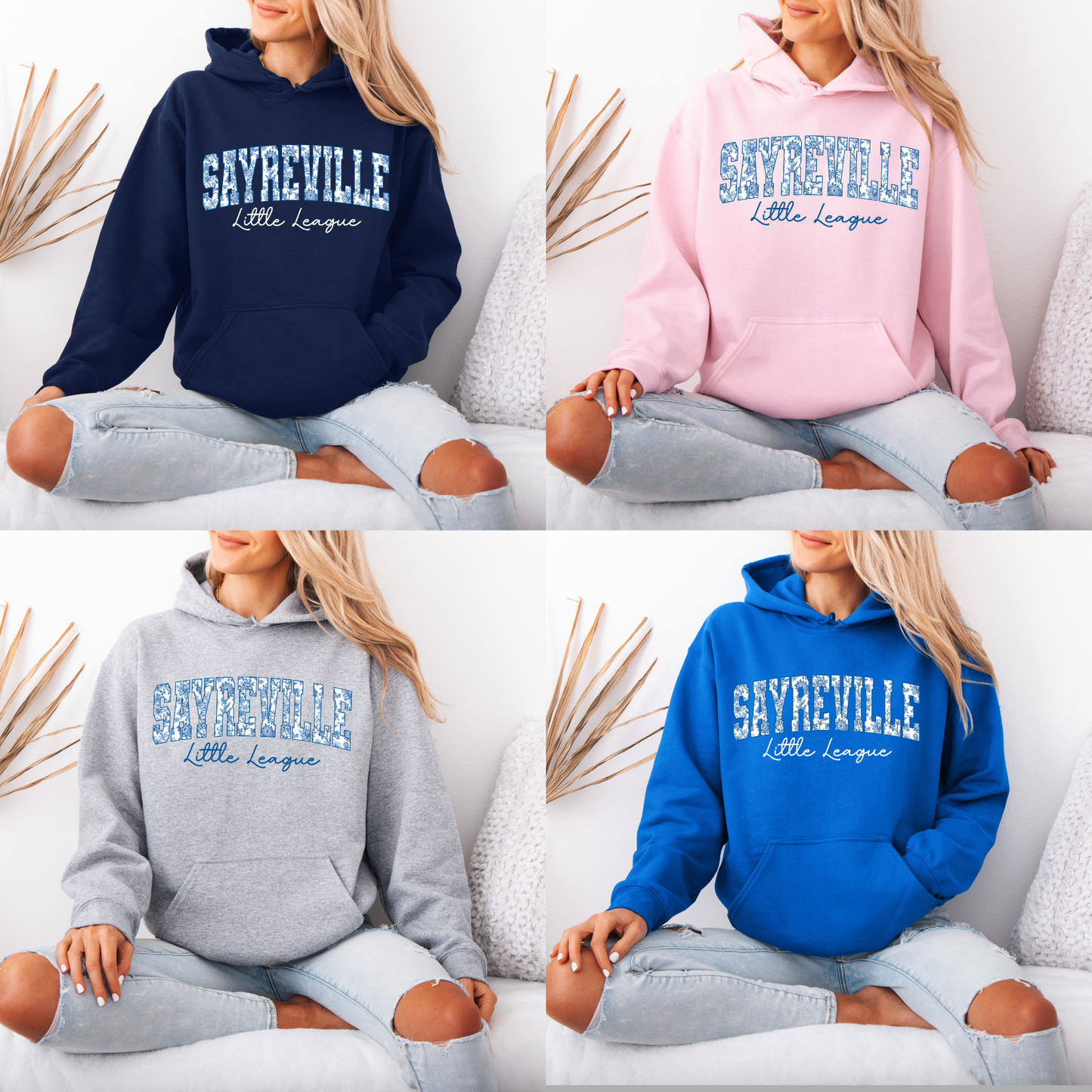 SLL - Sayreville Little League Floral Print - Crewneck Sweatshirt or Hooded Sweatshirt or Tee Shirt