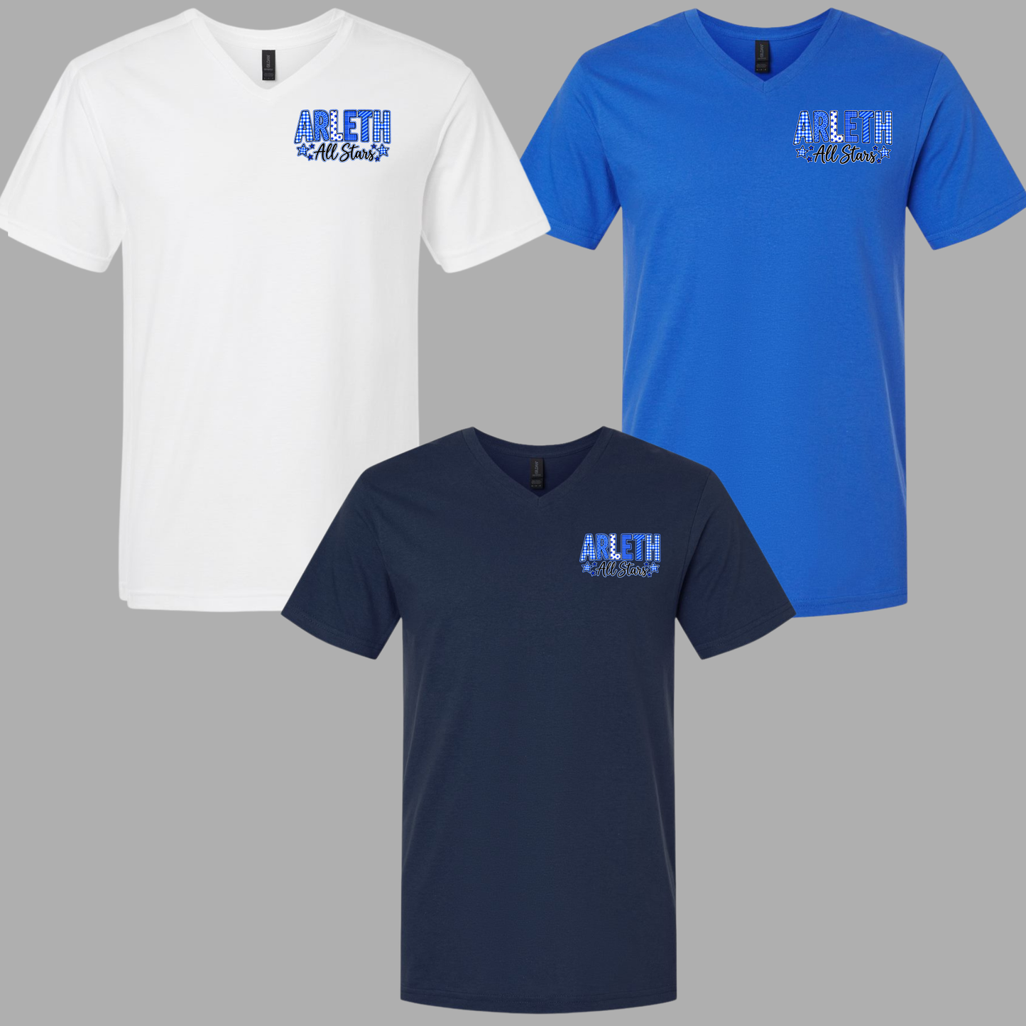 Arleth 016 - Arleth All Stars Patch pocket sized wording - V-neck Tee shirt