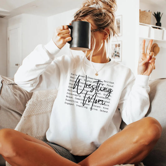 Rec Wrestling 016 - Wrestling Mom - Tee Shirt, Crew neck Sweatshirt, or Hooded Sweatshirt
